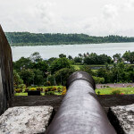Centuries-old cannons at Fort Belgica, photograph taken on Bandaneira, Banda Islands, Indonesia