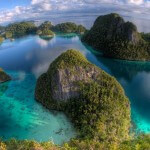 Limestone islands of Wayag in Raja Ampat, Indonesia