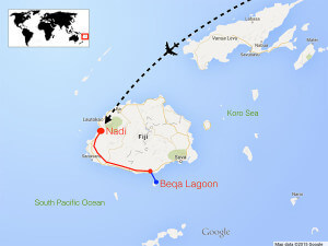 Route Map Fiji WWF snorkeling tour