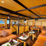 Sea Safari 8 has a large lounge with flatscreen TV and library