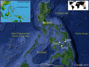 Map of the Philippine Islands, one of the places we visit on our Coral Triangle Adventures snorkeling tour