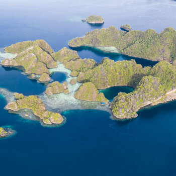 Panoramic view of the islands in Raja Ampat - coral triangle adventures