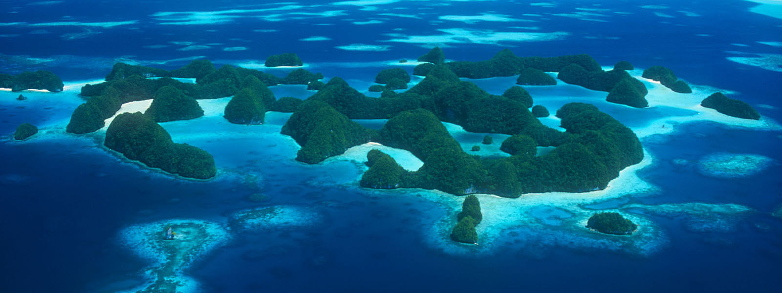 Aerial view of Palau's famous 70 islands