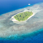Aerial photo taken off New Britain Island, Papua New Guinea