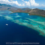 Aerial view of Lesser Sunda Islands taken on Alor snorkeling tour