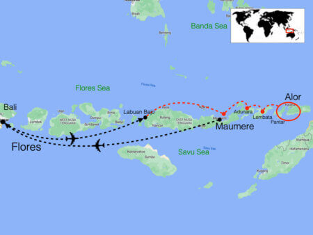 Route Map for the Alor snorkeling tour